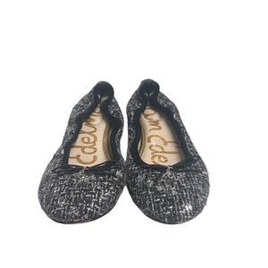 SAM EDELMAN Felicia Tweed Black & White Ballet Flats Size 7.5 M